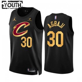 Camiseta Niños NBA Cleveland Cavaliers Ochai Agbaji 30 2022-23 Jordan Statement Edition Negro Swingman